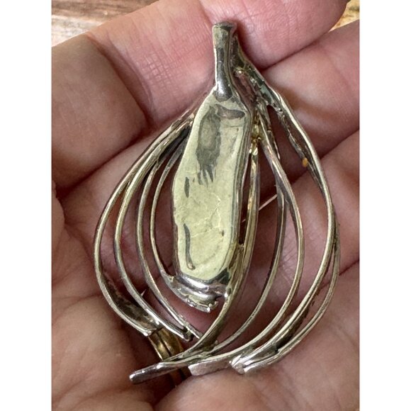 Vintage Sterling Silver & Iridescent Abalone Pendant With Abstract Design 16.38g - Picture 8 of 8